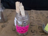 QTY 3) HILLBILLY TOOTHBRUSHES IN A GLASS JAR