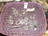 MISC BASKET OF PEWTER FIXTURES