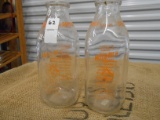 QTY 2) MELLO RICH GLASS QUART MILK JARS