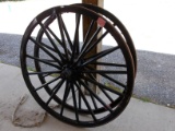 QTY 2) AMISH FRONT WAGON WHEELS