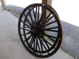 QTY 2) AMISH FRONT WAGON WHEELS