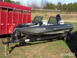 1983 ASTROGLASS FISH & SKI BOAT 17FT, 115 MERCURY MOTOR, TRAILER, TROLLING MOTOR, WALK THROUGH WINDS