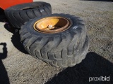QTY 4) (2) 17.5 - 25 FOR JOHN DEERE 544 W/ RIMS & TIRES, (2) DUNLOP TIRES, 20.5-25 TAG #8187