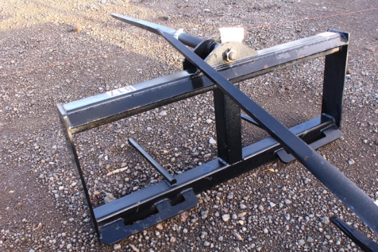 SKID STEER QUICK ATTACH HAY SPEAR TAG #8515