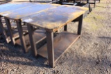 HEAVY DUTY WELDING SHOP TABLE W/ SHELF 30 X 57, TAG #8996