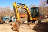 CAT 305CR MINI EXCAVATOR PLUMMED FOR ATTACHMENT, BLADE ON FRONT,  C/H/A, 3853 HOURS, S/N DGT01861