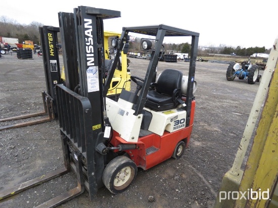 NISSAN OPTIMUM 30 PROPANE FORKLIFT SERIAL #CPJ01-9N6120, 9892HRS, TAG #3737