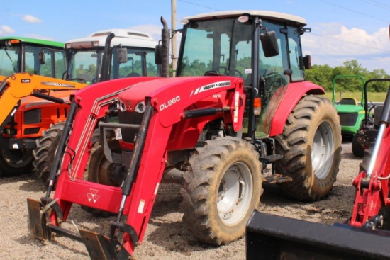 MASSEY FERGUSON 4610 4WD CAB TRACTOR W/ MASSEY FERGUSON DL260 LOADER, 3PT HITCH, PTO, DUAL REMOTES,