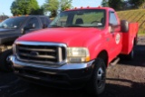 2002 FORD F-350 SERVICE TRUCK SINGLE CAB, 4X4, DSL ENG, AUTO TRAN, 282,264 MILES, RAWSON KOEING BED