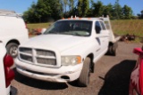 2004 DODGE 3500 FLATBED PICKUP, 2WD AUTO TRANS, DIESEL ENGINE, 4 DOOR, POWER WINDOWS AND DOORS, 262,