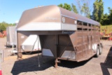 PONDEROSA CATTLE TRAILER 16' (2) 3500LB AXLES W/ BRAKES, SWING REAR DOOR W/ SLIDER, CUT GAT W/ SLIDE