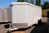 2016 CM 15'X6' ENCLOSED TRAILER 6 LUG AXLE WITH BREAKES AND FOLD DOWN RAMPS, *TITLE*, VIN# 49TCB1624