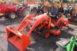 KUBOTA BX2380 COMPACT TRACTOR DSL, POWER STEERING, W/ LA3441 LOADER, 4WD, 3PT, PTO, 60