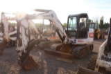 BOBCAT 435 2HS MINI EXCAVATOR FRONT BLADE, CAB HEAT/AIR, HYD THUMB, 2709 HRS, S# 562811202 TAG # 497