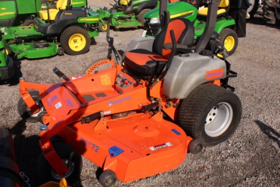 HUSQVARNA 72" MOWER 31 HP KAWASAKI ENGINE, W/ ROPS, SHOWING 423 HRS, S# 050342707 TAG# 5167