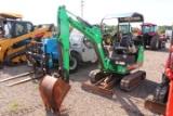 BOBCAT 324 MINI EXCAVATOR OROPS, FRONT BLADE, AUX HYD., EXPANDABLE TRACKS, SHOWING 1730 HRS, S# AKY5