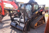 CAT 299D2 XHP FORESTRY PACKAGE TRACK SKID STEER C/H/A, BLACK COLOR, SHOWING 4208 HRS, S/N# CAT0299DH