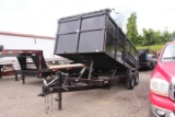 '18 ROGERS WELDING 16K LBS DUMP TRAILER BUMPER PULL, 8 LUG AXLES, 7'X16' BED WITH TARP, RAMPS, *TITL