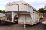 1994 DOUBLE P 16' GOOSENECK STOCK TRAILER *NO TITLE*, TAG# 9069