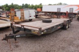 LAWRIMORE 23' DOVE TAIL BUMPER PULL TRAILER W/ 8 LUG AXLES AND FOLD DOWN RAMPS,*NO TITLE*, TAG# 9416