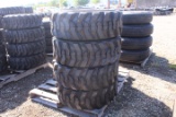 SET OF 4 UNUSED 10-16.5 SKID STEER TIRES