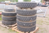 PALLET OF 4 11RX22.5 TIRES AND RIMS