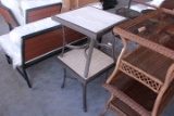 QTY 2) OUTDOOR TILE TOP TABLES