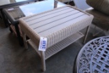 QTY 1) OUTDOOR WICKER TABLE