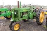 JOHN DEERE A 2 CYL GAS TRICYCLE TRACTOR