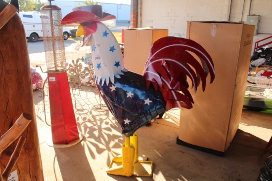 6FT METAL ROOSTER W/ HAT & BOOTS