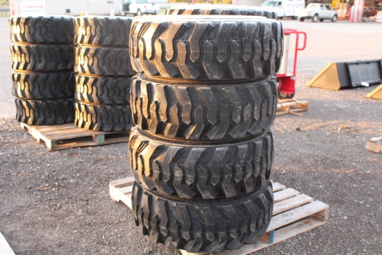 SET OF 4 UNUSED 12-16.5 SKID STEER TIRES