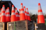 UNUSED STACK OF 250) PVC SAFETY TRAFFIC CONES