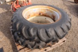 SET OF 11.2 X 28 REAR TRACTOR TIRES & RIMS