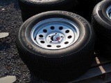 QTY 2) 205/75/R15 TRAILER TIRES ON 5 LUG RIMS