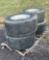 QTY 4) 22.5 ALUMINUM SUPER SINGLE TIRES AND WHEELS