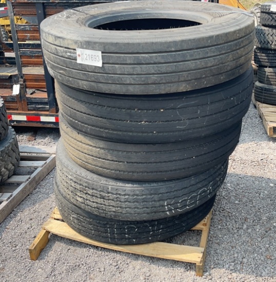 QTY 5) 11R24.5 TIRES