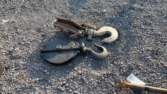 QTY 2) J HOOKS WITH PULLEYS