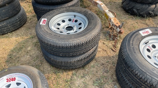 QTY 2) 205/75/R14 TRAILER TIRES ON 5 LUG RIMS
