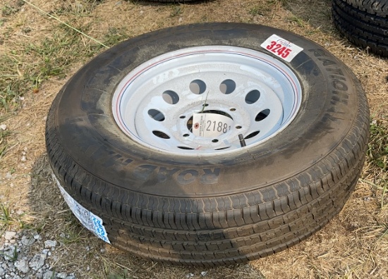 225/75/R15 TRAILER TIRE ON 6 LUG RIM