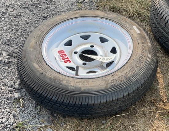 4.80X12 TRAILER TIRE ON 4 LUG RIM