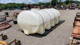 1400 GAL. PLASTIC WATER TANK ON METAL FRAME