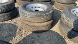 QTY 2) 205/75/R15 TRAILER TIRES ON 5 LUG RIMS