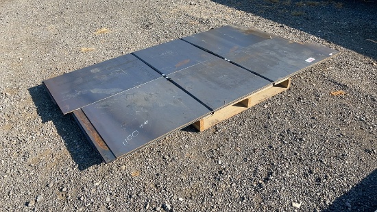 PALLET OF QTY 6) 24"X8' FLATE PLATE A36 METAL