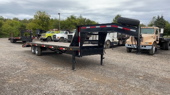 2021 P AND T 25' FLATBED GOOSNECK TRAILER