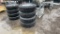 QTY 4)UNUSED 225/75R15 TRAILER TIRES ON 6 LUG RIMS