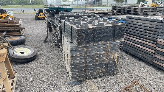 QTY 7) STACKS OF PLASTIC PALLETS