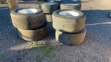 SET OF 4) 445/50 R 22.5 TIRES & RIMS