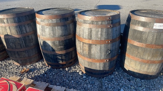 QTY 2) WOODEN WHISKEY BARRELS