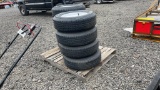 QTY 4) 205/75R15 TRAILER TIRES ON 5 LUG RIMS