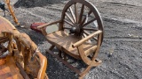 TEAK WOOD WAGON WHEEL BENCH